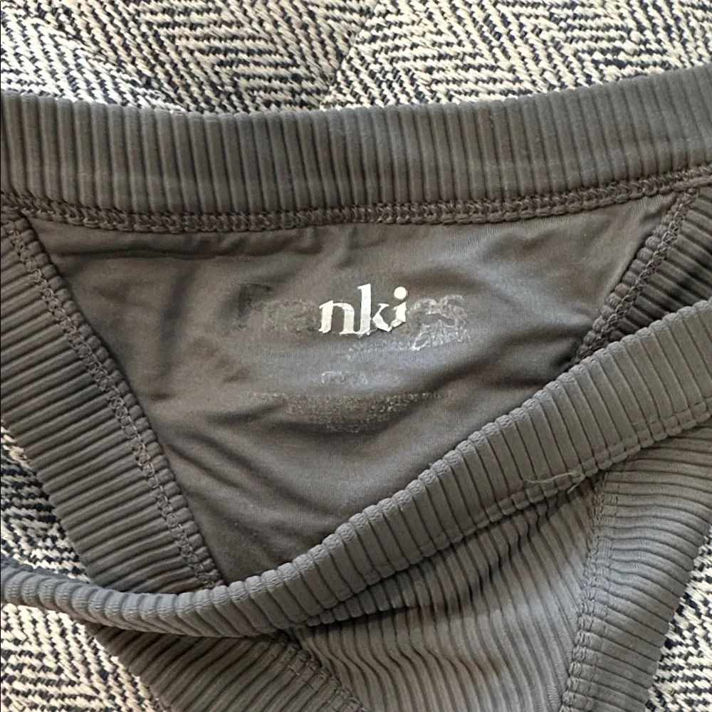 Frankie's Bikinis Charcoal Ribbed Bikini Set